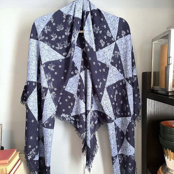 NWT Madewell Paisley Square Scarf (Blue) - Picture 2 of 7